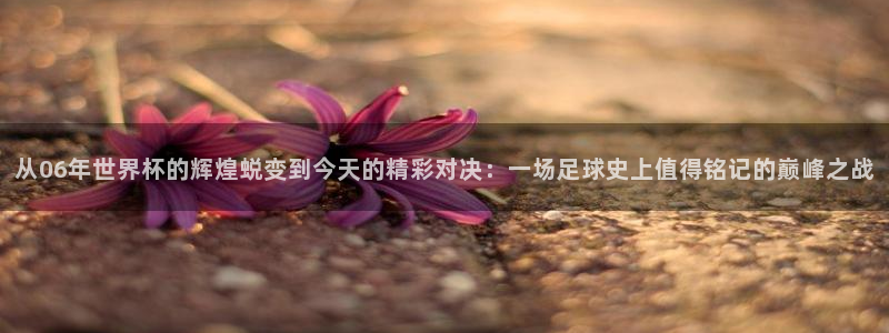世界杯欧洲区预选赛赛程：从06年世界杯的辉煌蜕变到今天的精彩对决：一场足球史上值得铭记的巅峰之战